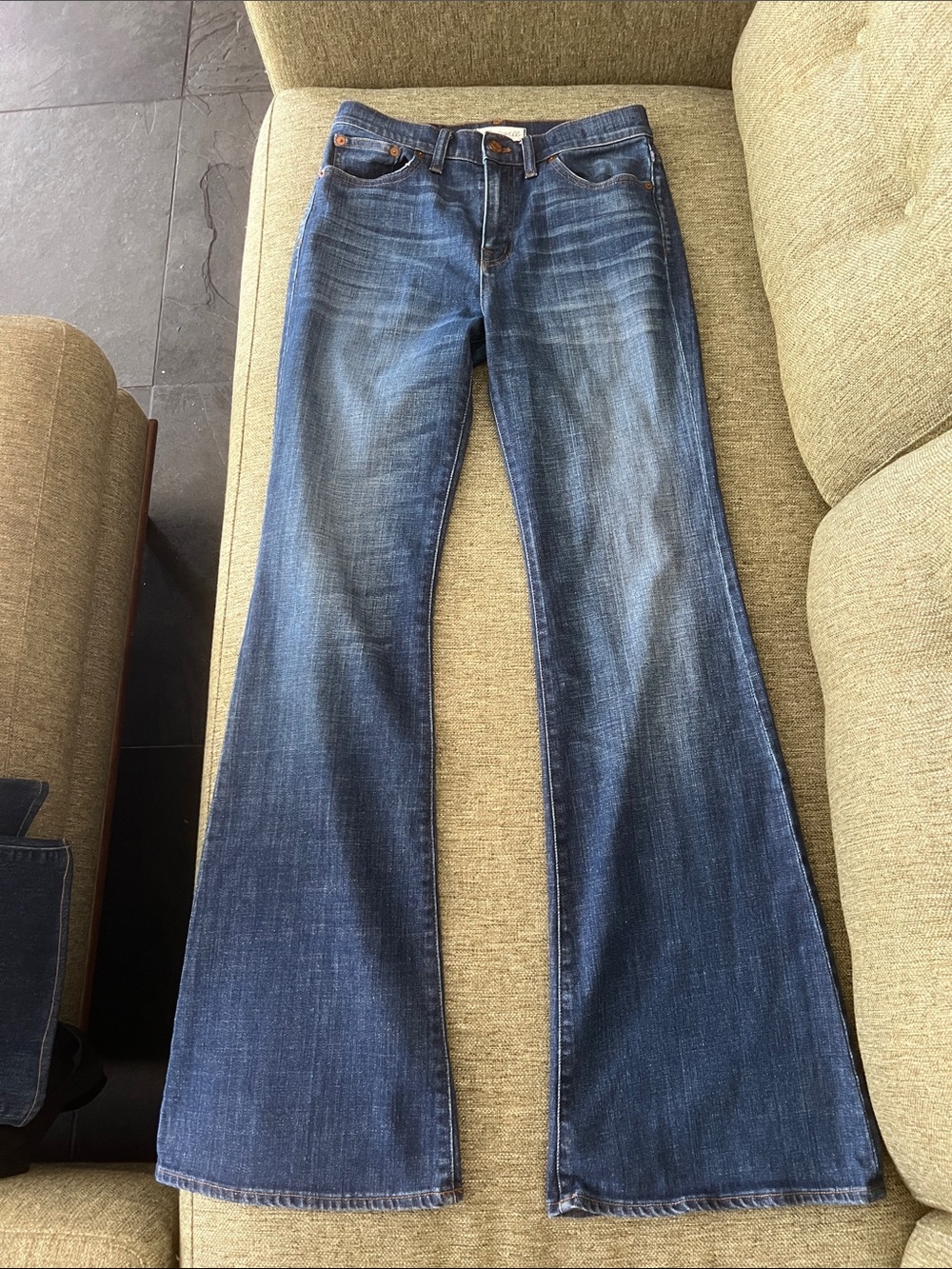 Madewell Flea market flares Indigo denim Jeans
